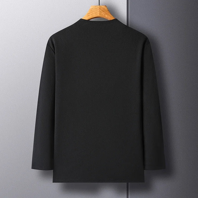 New Men's Casual Solid Color Long Sleeved Cardigan Cloak Spring and Autumn Fashionable Comfortable Top
