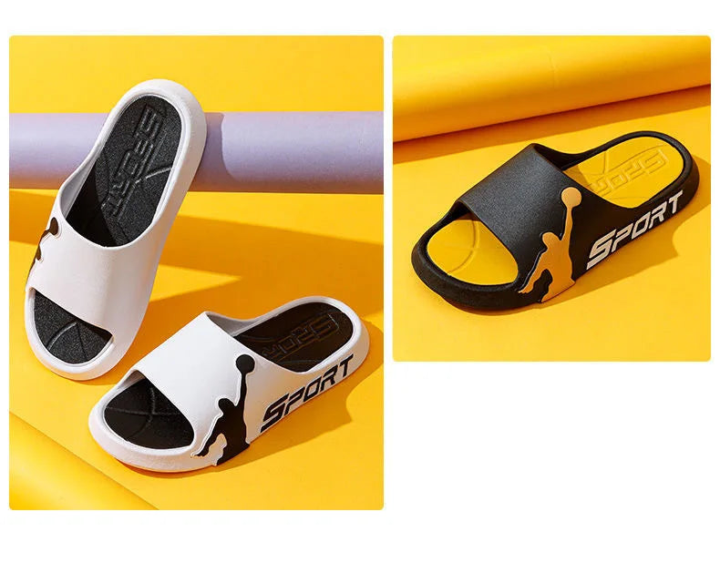 Fashion Men's Slippers PVC Soft Sole Non-slip Slides Casual Outdoor Beach Flip Flops Home Bathroom Couples Slippers New Sandal