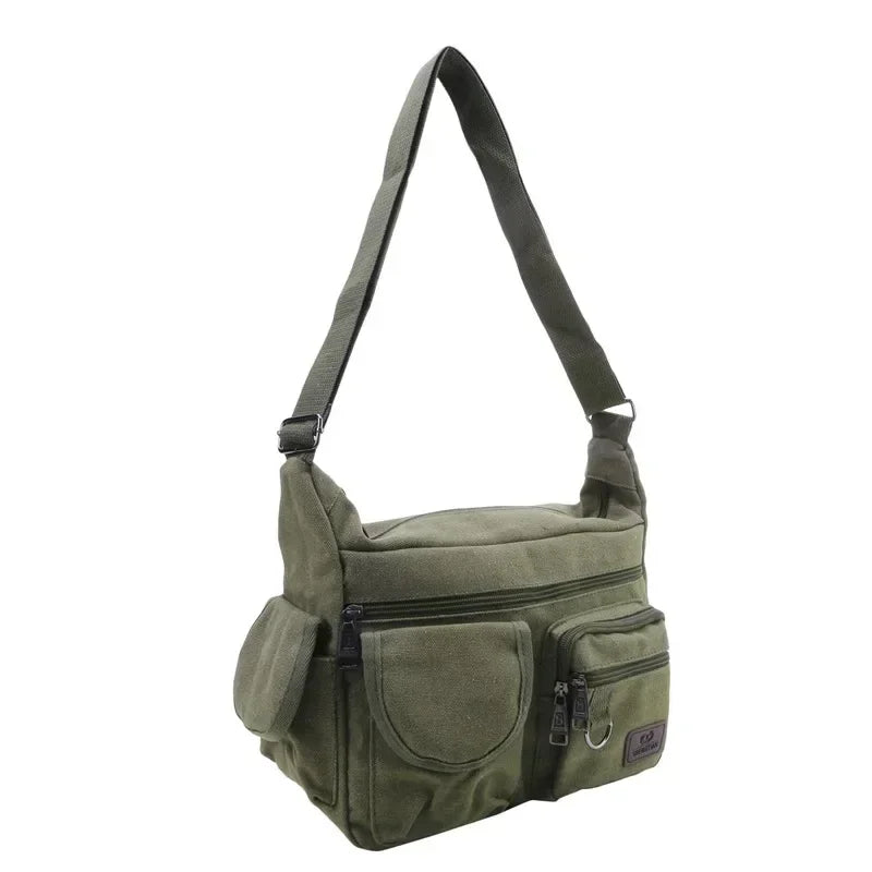 Heren Casual Sling Bag Messenger Crossbody Schouder Unisex Reizen Outdoor Vintage Tassen