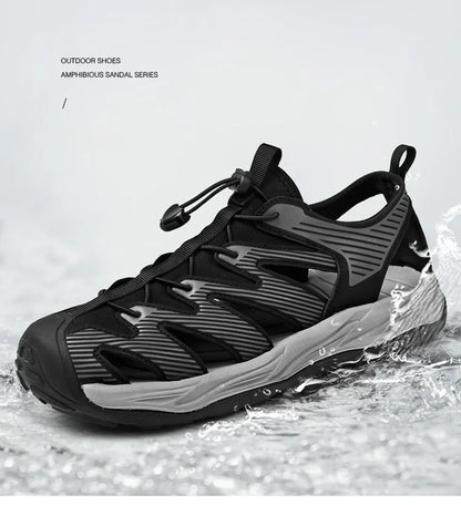 Water-wading quick-drying Baotou Sandals for men 2026 new summer soft soles wearing lightweight non-slip beach shoes for men 46