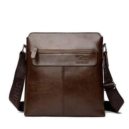 Men's Business Casual Backpack, Single-Shoulder Crossbody Pu Leather Briefcase, Multi-Compartment Large Capacity