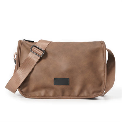 Vintage Fashion Crossbody Bags Men Large Capacity Men Crossbody Shoulder Bag PU Leather Messenger Bag Casual Outdoor Satchels