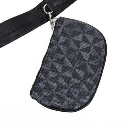 Fashion Crossbody Bag Men Three in One Design Men's Crossbody Bags Diamond Lattice Print Shoulder Messenger Bag Male Hanabag