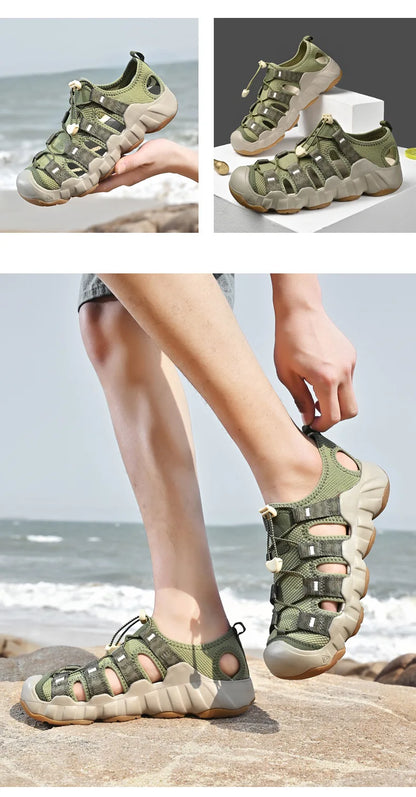 Brand Summer Men's Sandals Fashion Design Beach Men Sandals Outdoor Couple Wading Sandals Non-slip Flat Men Sneakers Size 36-46