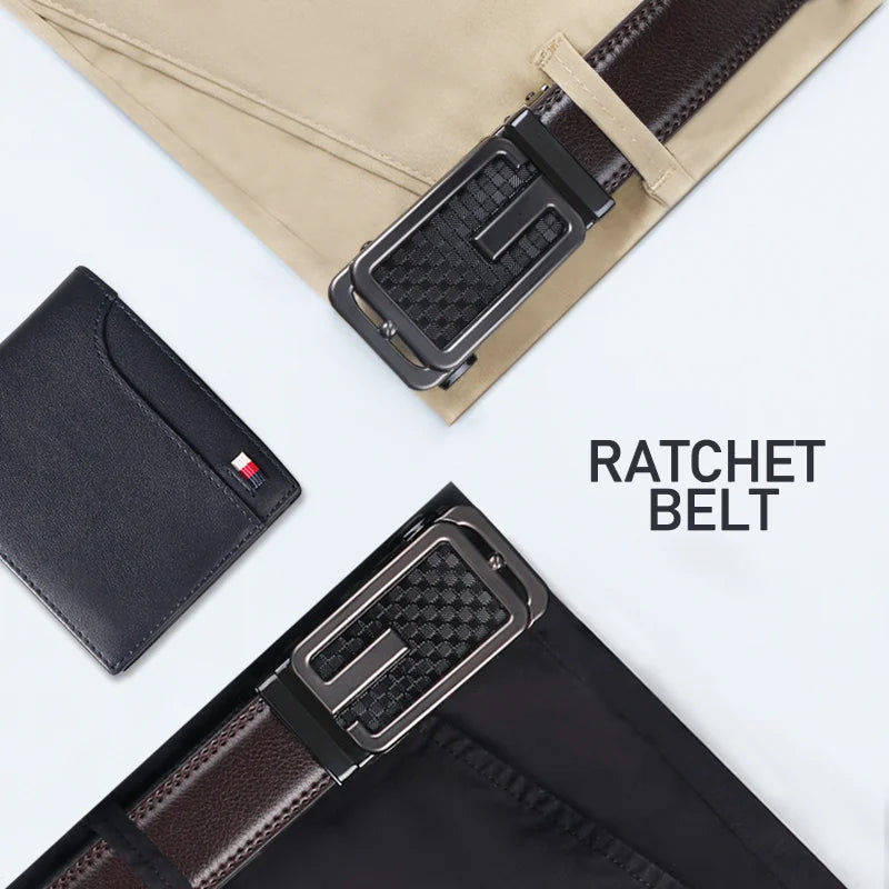 Versatile Men's Leather Belt With Micro Adjustable Feature, Ideal For Dressing Up Any Outfit, Great Gift Option For Any Occasion