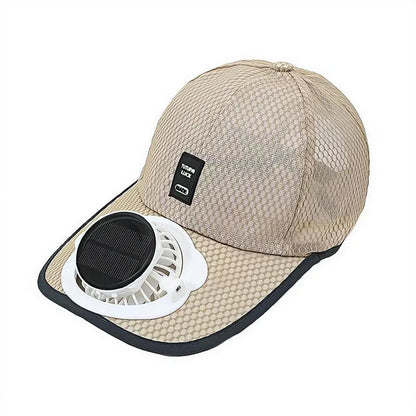 Summer Men Women Mesh Baseball Hat Sun Block Baseball Hat With Solar Fan USB Charging Fan Breathable UV Block Outdoor Sunhats