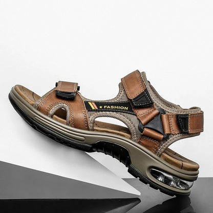 Brand Summer Men's Sandals Genuine Leather Men Slippers Gladiator Men Beach Sandals Soft Comfortable Outdoors Wading Shoes 38-46