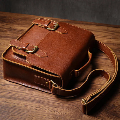 NUKA High Quality Top-Grain Cowhide Crossbody Bag Retro Unisex Messenger Bag Luxury Shoulder Bag Genuine Leather Cambridge Bags
