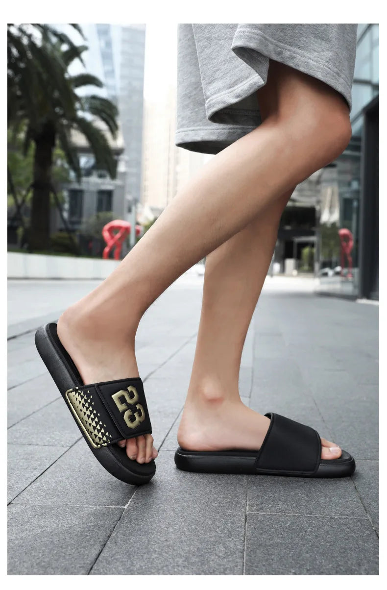 Men's Platform Slippers EVA Soft Soled Pillow Slippers Summer Beach Flip Flops Anti Slip Bathroom Home Fashionable Slippers