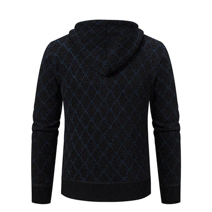 Winter plus velvet padded cardigan sweater men's sweater warm coat