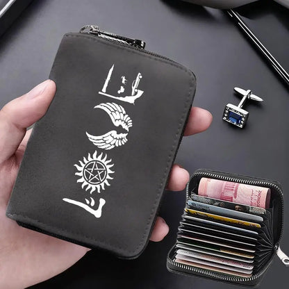 Supernatural Multifunctional Card Bag 11 Cards Slot Credit Card Holder Anti Demagnetization Wallets Cover Zipper Wallet for Men