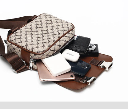 2026 New Design Shoulder Bag Men Crossbody Bag Fashion Business PU Leather Chest Bag Male Mobile Phone Bag Purses Handbags
