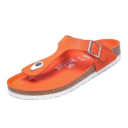 Brand Men Casual Flip Flops Slippers Men Outdoor Flats Slipprs Luxury Men Leather Summer Beach Vacation Casual Slippers Shoes