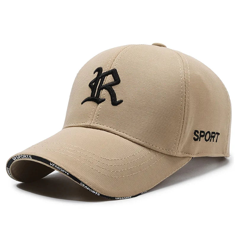 Fashionable letter R embroidered baseball cap for men and women, hip-hop trend for spring, summer, autumn, outdoor adjustable ca