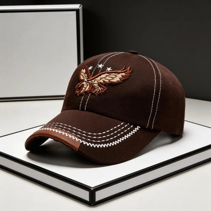 1pc Men's Eagle Embroidery Baseball Cap Korean Deepening Big Head Circumference Women's Trendy Casual Couple Sunscreen Sun Hat