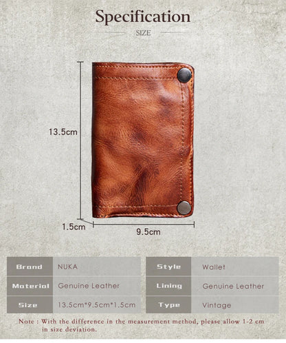 GURO High Quality Men Genuine Leather Wallet Vintage Bifold Money Clip Credit Card Holder Luxury Design with Zipper Coin Pocket