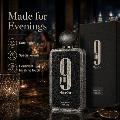 Afnan 9 PM Night Out 100ml Extrait De Parfum Dragon Fruit Bergamot Cognac Lavender Scent Unisex Luxury Perfume Spray for Night Out