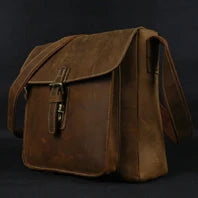 Vintage Military Canvas + Genuine Leather Men Shoulder Bag Sling Crossbody Bag Tote Handbag Men Canvas Messenger Bag  Leisure