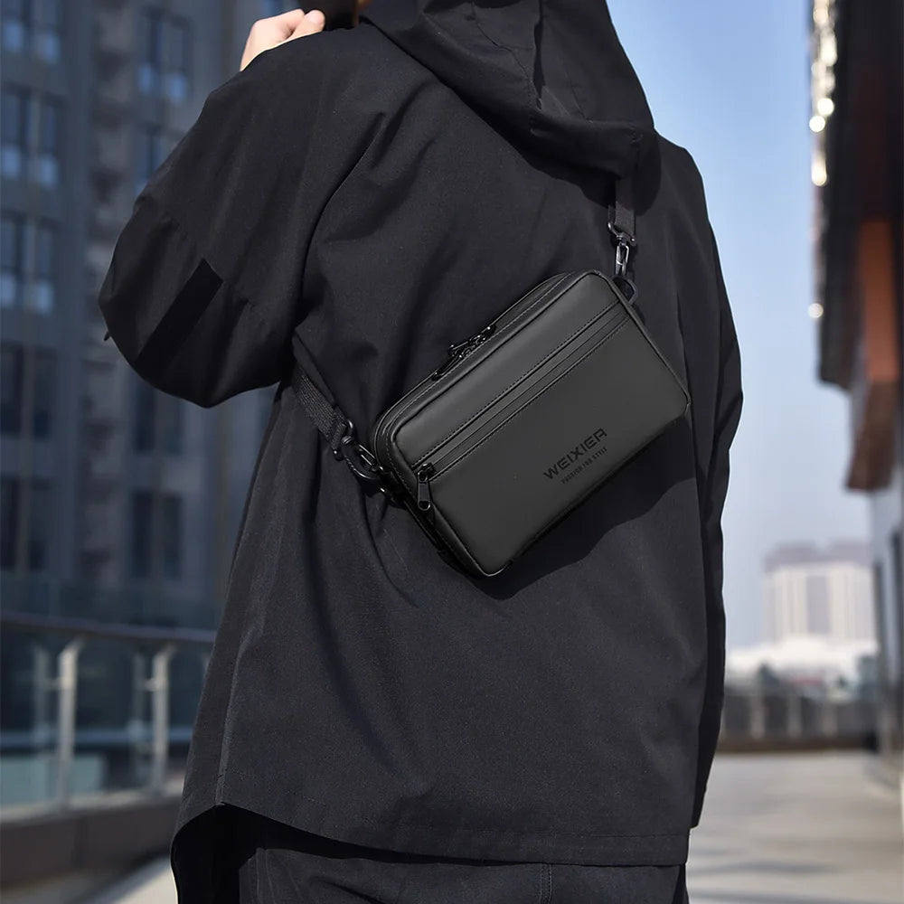 Fashionable Multi-Layer Shoulder Bag,Hand-Held Casual Crossbody Bag, Suitable for Commuting, Daily Use,Black Business Travel Bag