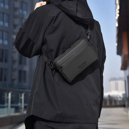 Fashionable Multi-Layer Shoulder Bag,Hand-Held Casual Crossbody Bag, Suitable for Commuting, Daily Use,Black Business Travel Bag
