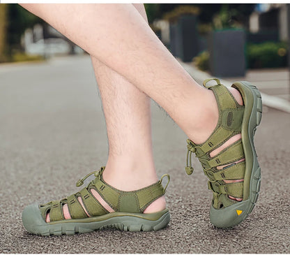 Fashion Men's Casual Mesh Outdoor Beach Sandals Light Breathable Shoe for Men Anti-slip Waterproof Sandal Man Comfortable Shoes