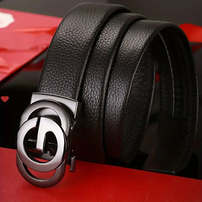 Genuine Leather Belt Metal Alloy Automatic Buckle Brand Luxury Design Waist Belts for Men Strap Male Men belts