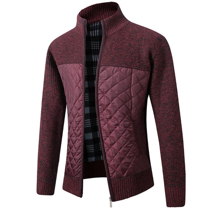 Men's Knitted Cardigan Coat Korean Slim Fit Trendy Sweater Autumn Winter Zip Up Mens Fleece Lined Top Clothing
