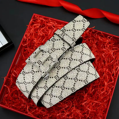 New luxury brand men's belt fashion business alloy needle buckle men's belt B buckle head waist belt for men