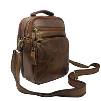 Vintage Military Canvas + Genuine Leather Men Shoulder Bag Sling Crossbody Bag Tote Handbag Men Canvas Messenger Bag  Leisure