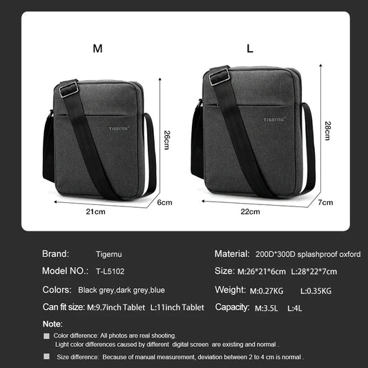 Tigernu New Men Messenger Bag High Quality Waterproof Shoulder Bag For Men Business Travel Crossbody Bag Male Mini Bag