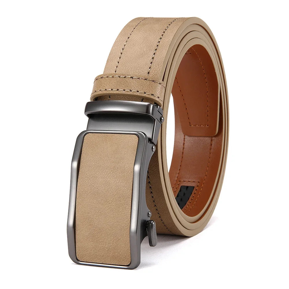 Men's Fashionable Leather Belt Men's High-quality Leather Belt Business Automatic Buckle Ratchet Belt Randomly Adjustable