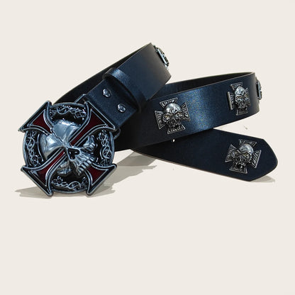 New Rivet Belt Metal Belt Men And Women Punk Hardware Jeans Belt Y2K Belt PU Leather Wide Adjustable Women's Belt Accessories