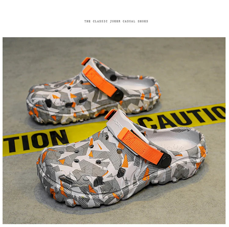 Size 40-47 Men Sandals Casual Street Light EVA Men's Casual Shoes Hole Shoes Clogs Home Garden Outdoor Male Beach Flat Slippers
