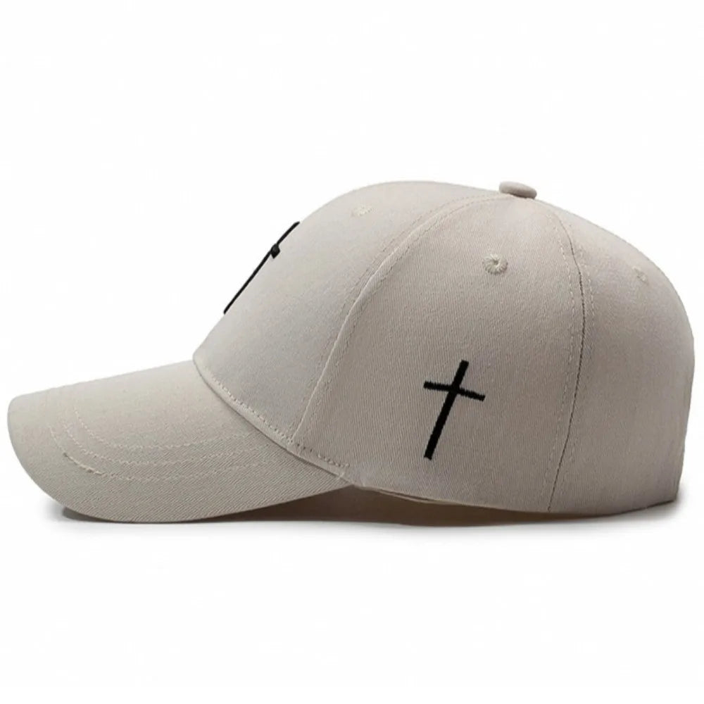 New Cross Embroidered Baseball Hat Adjustable UV Protect Duck Tongue Cap Breathable Show Face Small Sun Hat Unisex