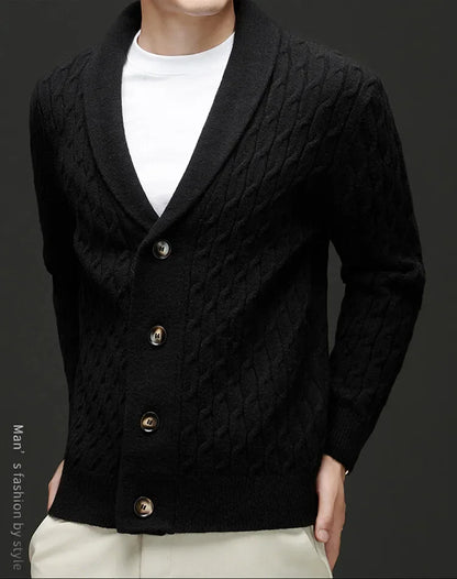 New Winter and Autumn Men's Wool Knitted Cardigan Trendy Loose-fitting Thick Style Pullover Casual Men's Clothing Coat Sweater