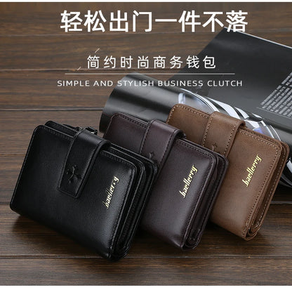 New Business Men Wallets Zipper Card Holder High Quality Male Purse New PU Leather Vintage Coin Holder Men Wallets