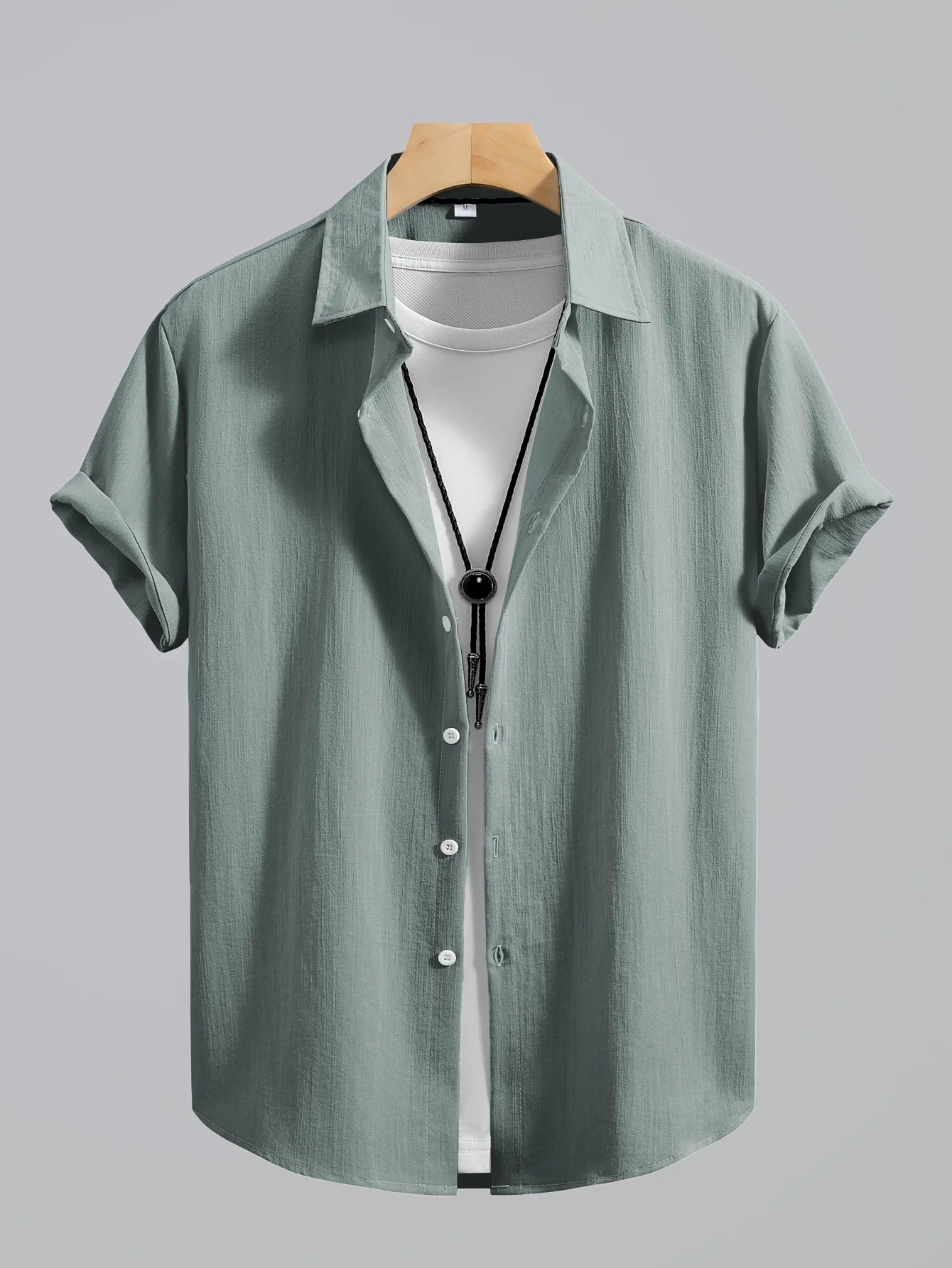 2026 Men's Simple and Fresh Shirt - Street Fashion Loose Quick-Drying Casual Shirt-Hawaiian Vacation Style Solid Collar Cardigan