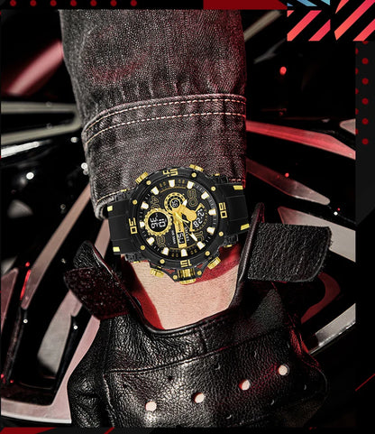 SMAEL 8136 50M Waterproof Military Watch for Men - LED Backlight Alarm Chronograph Stopwatch Shockproof Outdoor