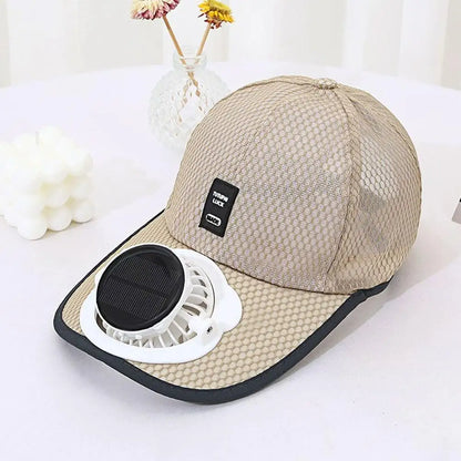 Summer Men Women Mesh Baseball Hat Sun Block Baseball Hat With Solar Fan USB Charging Fan Breathable UV Block Outdoor Sunhats