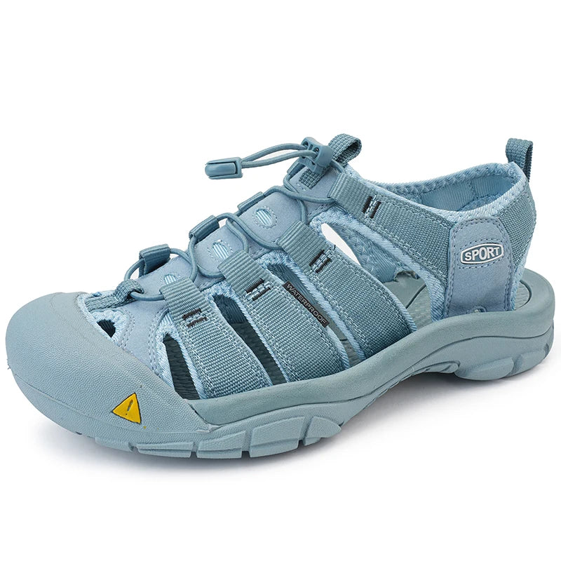 Outdoor Summer Men Sandals Leather Mens Casual Shoes Non-Slip Male Beach Shoes Anti-collision Toe Roman Flats Flip-flops 38-48