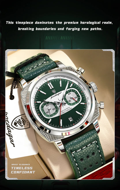 POEDAGAR Original Fashion Men Clock Luminous Waterproof Chronograph Date Watch For Man Luxury Leather Quartz Men's Watches Reloj