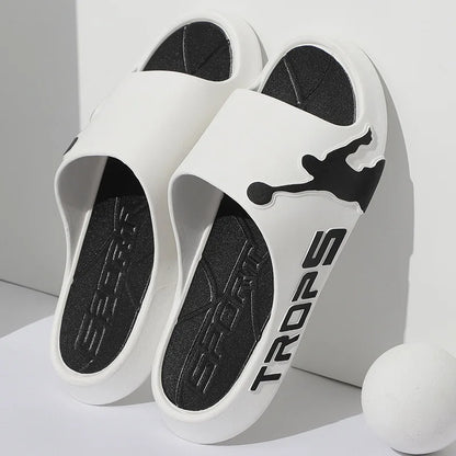 Fashion Men's Slippers PVC Soft Sole Non-slip Slides Casual Outdoor Beach Flip Flops Home Bathroom Couples Slippers New Sandal
