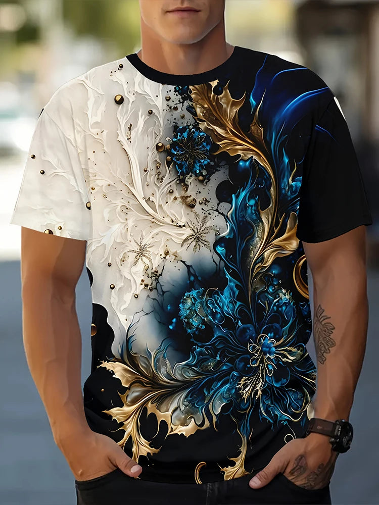 Hip-hop Style Cartoon Bear Print Men's T-shirt Summer Casual Everyday Top Urban Street Fashion Men's Oversized Short Sleeve Tees