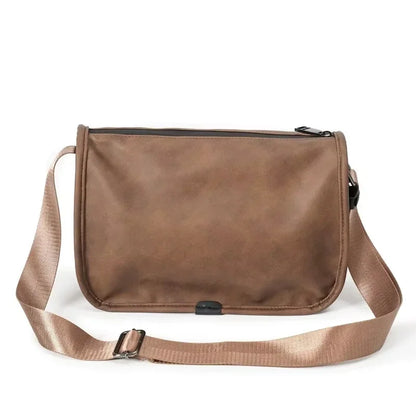 Vintage Fashion Crossbody Bags Men Large Capacity Men Crossbody Shoulder Bag PU Leather Messenger Bag Casual Outdoor Satchels