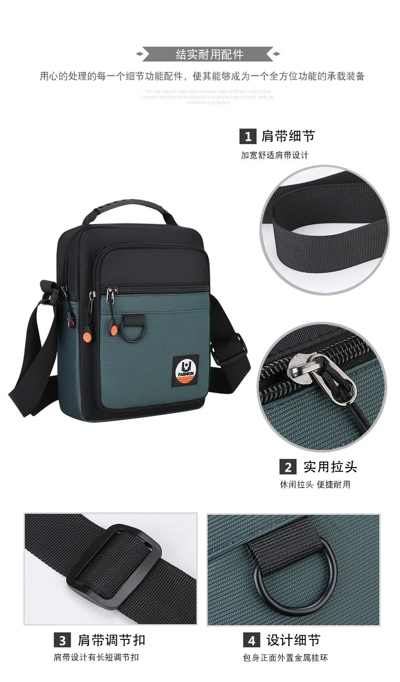 3 Layers Design Men's Small Bag Lightweight Oxford Men's Pouch Crossbody Bags For Man Fashion Casual Men's Handbag ShoulderBag