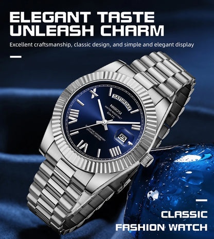 NIBOSI Fashion Watch Men Day Date Miyota Quartz Men Watch Top Brand Luxury Wristwatch Waterproof Steel Male Clocks Reloj Hombre