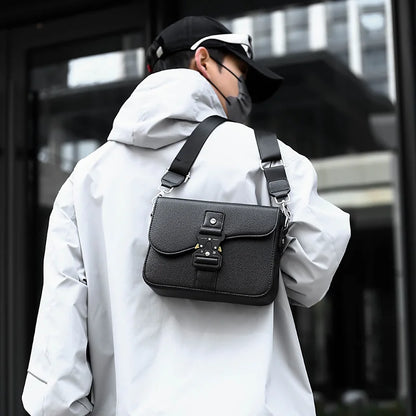 High-End Men's Stylish Crossbody Bag PU Leather Sling Bag Minimalist Business Shoulder Bag Perfect for Daily Commute Travel