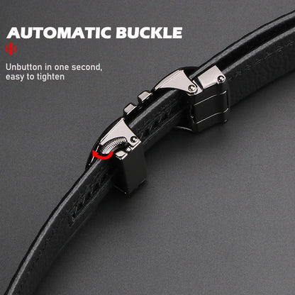 Ratchet Belt For Men - Top Grain Leather Cowhide Men's Belt 1 3/ 8" For Dress Pants - Adjustable Belt, Father's Day Gift