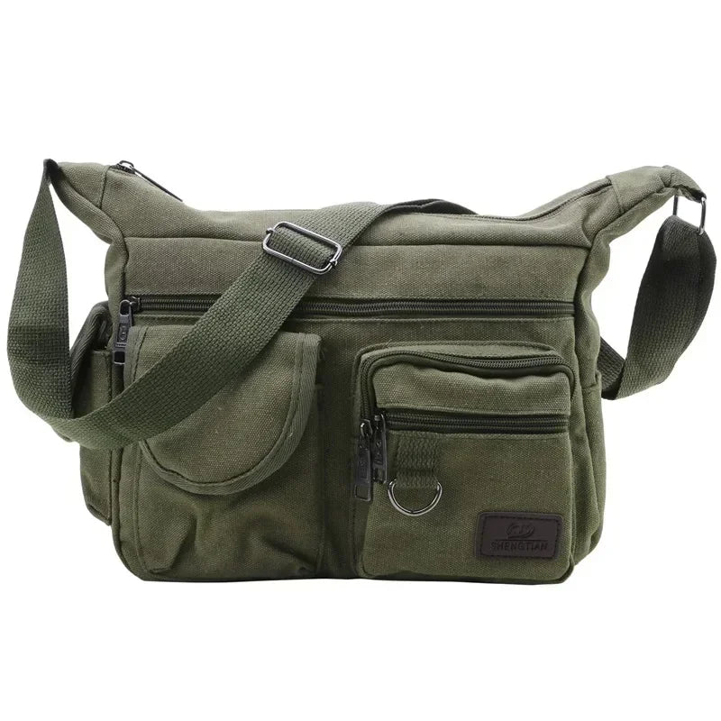 Men's Canvas Shoulder Bag Casual Tote Travel Crossbody Bag Luxury Messenger Bag High Quality Fashion Handbag Chest Bag