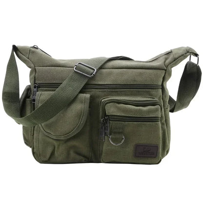 Men's Canvas Shoulder Bag Casual Tote Travel Crossbody Bag Luxury Messenger Bag High Quality Fashion Handbag Chest Bag
